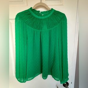 NBW WT J. Crew Green Blouse